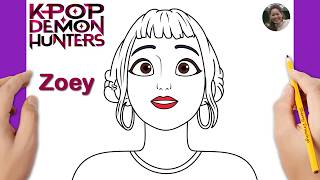 How to draw Zoey easy | KPop Demon Hunters Drawing