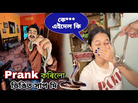 PRANK কৰিলো ডিঙিত সাপ দি🐍// কে*** এইডাল কি..