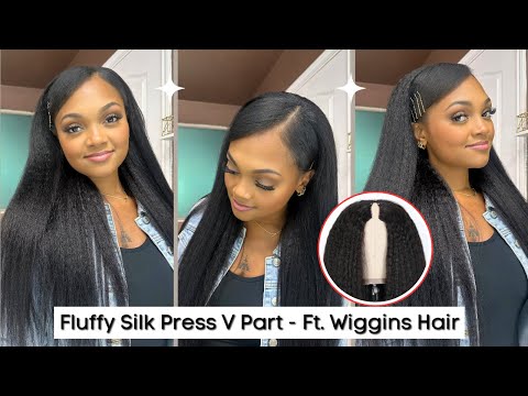 Wig Cap Too Big? Try This! Fluffy Silk Press V PART Wig | Ft. Wiggins Hair | Vanity Vlogs