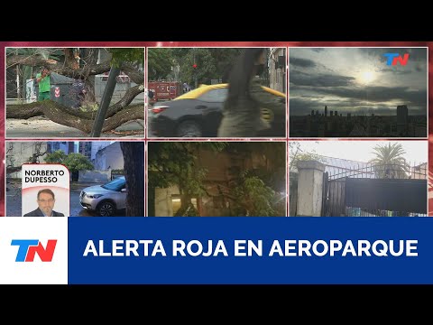 ALERTA ROJA AEROPARQUE I Hubo demoras y un vuelo tuvo que ser desviado por causa del temporal