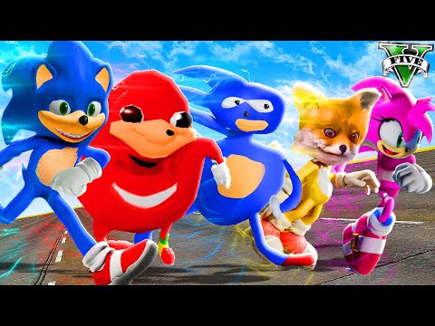 Qué MEME DE SONIC es el MÁS RÁPIDO en GTA 5 ?? (Sonic movie mod)
