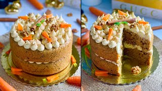 كيكة الجزر بالقرفة والجوز لازم تجربوها رح تدمنوها 😍🥕 Carrot Cake with Cinnamon and Walnuts