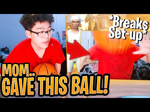 AsianJeff Gets Gifted a Basketball By His MOM Then BROKE His Set-up With it!