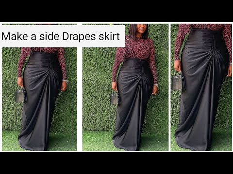 How to Make a Side Drapes Skirt || Cutting and Sewing Tutorial
