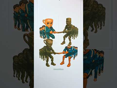 Italian Brainrot X Squid Game VS Zombies Paper Transform Craft #squidgame #italianbrainrot