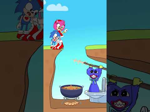 Bananaaa! Animation Meme With Huggy Wuggy Skibidi & Sonic #parody #animation #sonic #banana