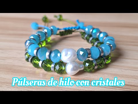 Aprende a realizar pulseras de hilo con cristales #diy #handmade