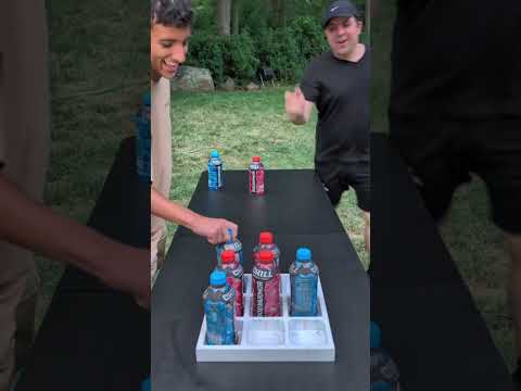 Who Will Win? 🤔 Bottle Flip Tic Tac Toe ❌⭕ #games #tictactoe #shorts