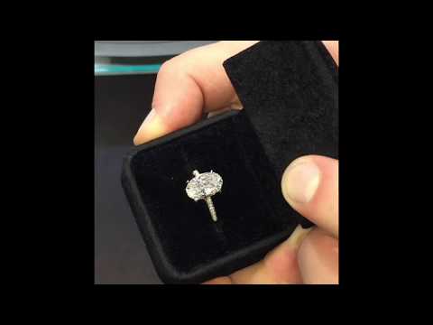 4 ct Oval Diamond Three-Row Engagement Ring