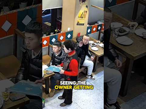 The restaurant owner was angrily scolding his guests for ordering too many drinks