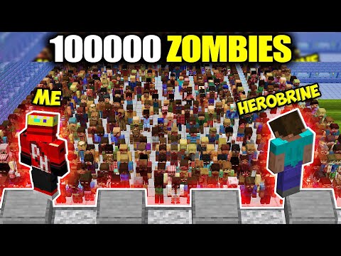 Me and Herobrine Vs Zombie Apocalypse in Minecraft