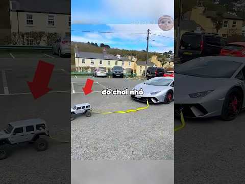 ❗️Dùng Xe Đồ Chơi Khỏ Kéo Lamborghini Và Cái Kết #shorts