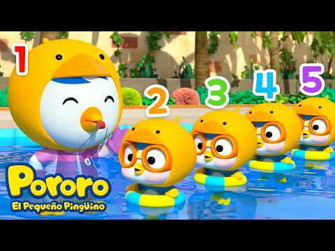 ¡Cinco Patitos!🐥 Aprende a Contar | Canciones de Verano con Pororo | Canciones Infantiles