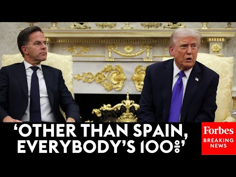 YouTube video thumbnail: 'Spain is not a Team Player': Trump Makes a Swipe at Spain for Contributing Less GDP to NATO Defense