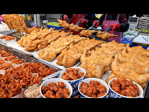 인기 많은 전통시장 옛날통닭 닭강정 치킨 몰아보기 / Popular fried chicken in the market / Korean street food