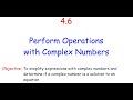 Operations with Complex Numbers