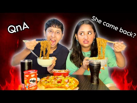 QNA and Noodles 🍜 and Pizza 🍕 Eating #qna #brownkiki