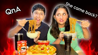QNA and Noodles 🍜 and Pizza 🍕 Eating #qna #brownkiki