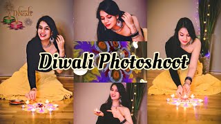 Diwali festival poses with Rangoli / Diya & light | festive photos at home | my_clicks Instagram