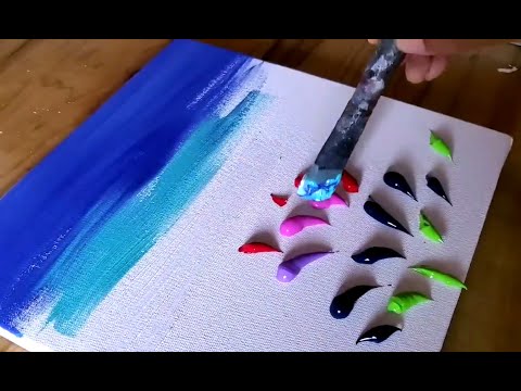 Easy Acrylic Painting Technique / Flower Field Painting / Abstract  Painting / Step By Step