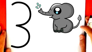 HOW TO DRAW ELEPHANT 3 MINUTES