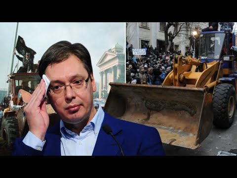 HULJA SE LJULJA; KRENUO ŽUTI BAGER DA RUŠI VUČIĆA; STUDENTI SU USTALI, TIRANIN JE POČEO DA PADA!