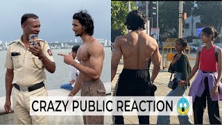 Crazy public reaction😱 when bodybuilder go shirtless in public 🇮🇳