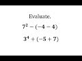 Understanding Integer Operations and Exponents
