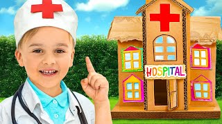 Aventura de hospital de cartão para crianças