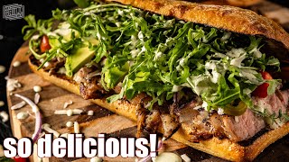 Charcoal Grilled Steak Sandwich with Jalapeño Mayo