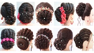 10 different bun hairstyle for bridal | juda hairstyle for wedding | hairstyle for traditional wear