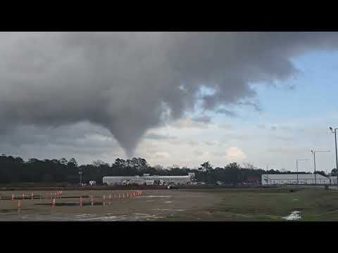 Tornado touches down, sending debris flying in Columbia, Mississippi, USA