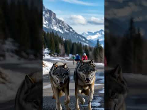 Gray Wolves Rescue Cyclist Group From Landslide #dog #rescue #animals