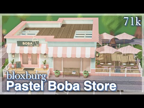 Pastel Boba Store in BLOXBURG | exterior | speedbuild