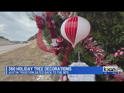 Decorated trees along Loop 360 serve as memorials for loved ones