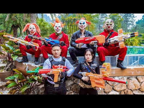 LTT Nerf Mod : Legendary Nerf Guns SWAT Launches Powerful Weapon To Fight Dangerous Masked !