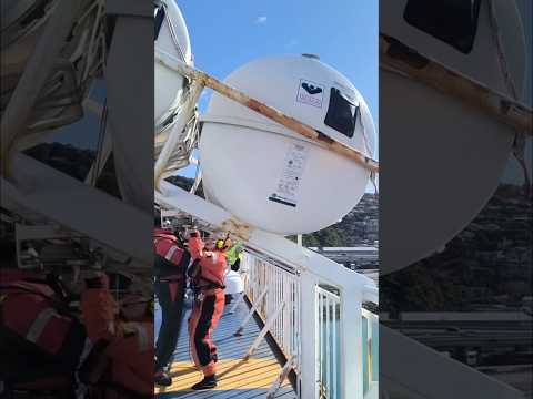 Failed evacuation system #fail #evacuations #marine #cruise #sealife #cruiseship #lifeboat