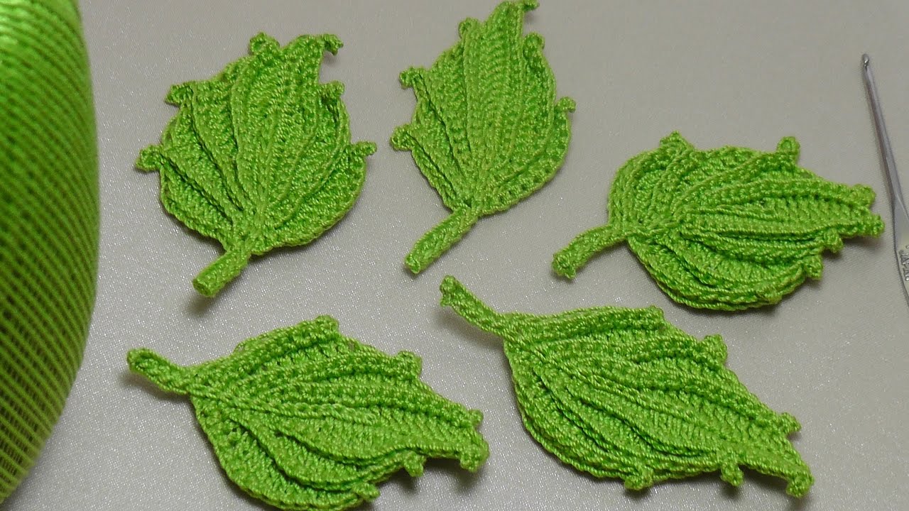 Вязание листика крючком. Красивый объёмный листик крючком. Easy To Leaf