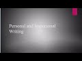 Personal vs. Impersonal Writing