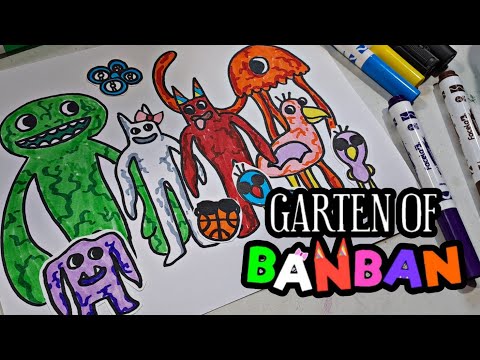 Drawing Garten of BanBan dibujando la BanBan Gang - Opila Bird, Jumbo Josh, Banbalina como dibujar