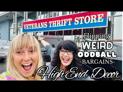 Thrift store Decor with the WEIRDEST OddBall  stuff we could find !