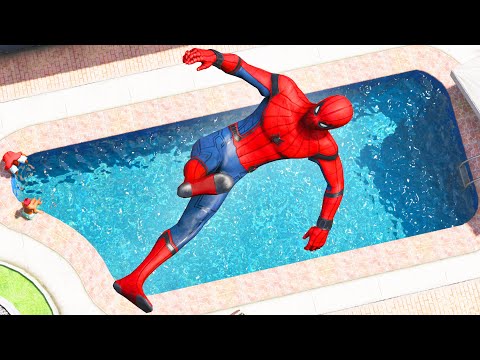 GTA 5 Spiderman Water Fails (Ragdolls Euphoria Physics)