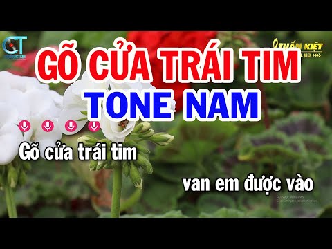 Karaoke Gõ Cửa Trái Tim Tone Nam Dm || Nhạc Sống Mới | Karaoke Tuấn Kiệt