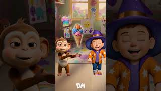 Monkey won't eat this ice cream #shorts #animation #funny