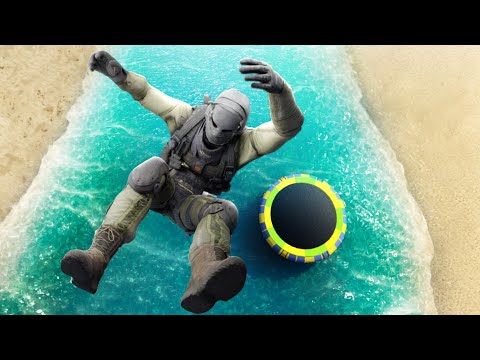 GTA 5 Elite Soldier • Water Trampoline Jumps and Fails!