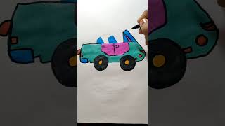 Easy 🎨🚗 Car drawing #shorts#yt short#viral#trending#kids video #kids#youtube partner#drawing