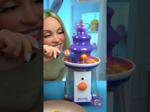 Candy eyes in a caramel fountain 🍫🤯🍭 #sweettooth #oddlysatisfying