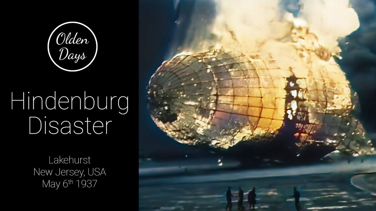 Hindenburg Disaster in 1937 – [60FPS – Color – 4K] – Old footage restoration with AI