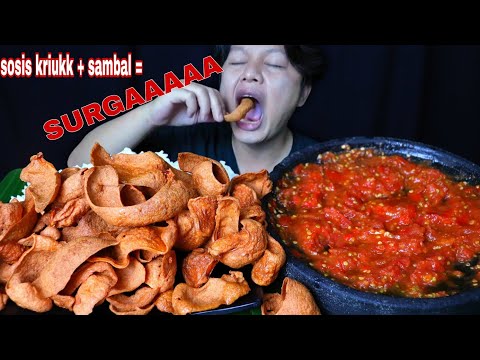 MUKBANG SOSIS KRIUUK VIRAL PAKE NASI HANGAT SAMBAL SECOBEK