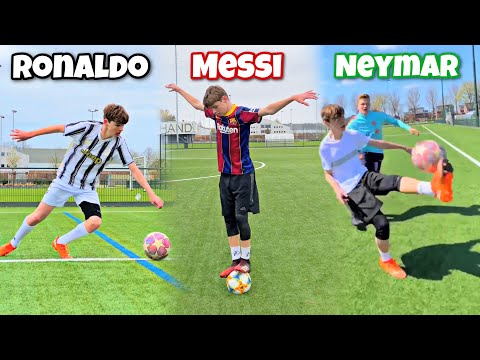 RONALDO VS MESSI VS NEYMAR SKILL BATTLE! #Shorts